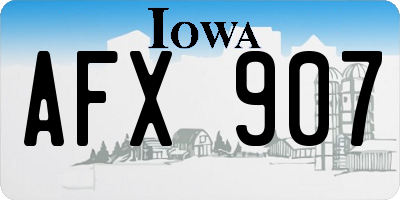 IA license plate AFX907