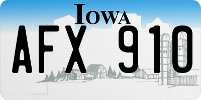 IA license plate AFX910