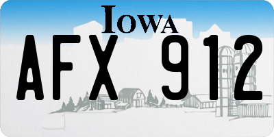 IA license plate AFX912