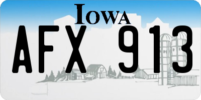 IA license plate AFX913