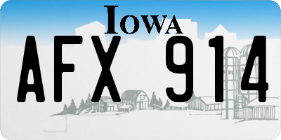 IA license plate AFX914
