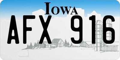 IA license plate AFX916
