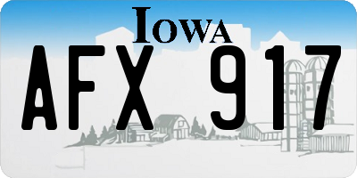 IA license plate AFX917