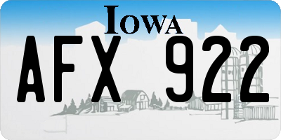 IA license plate AFX922