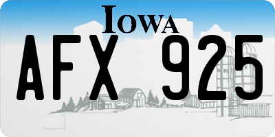 IA license plate AFX925