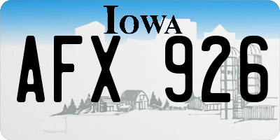 IA license plate AFX926