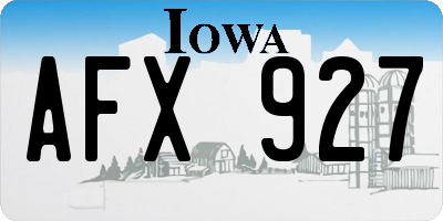 IA license plate AFX927