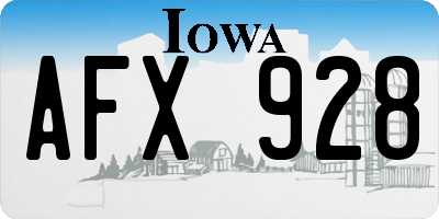IA license plate AFX928
