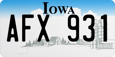 IA license plate AFX931