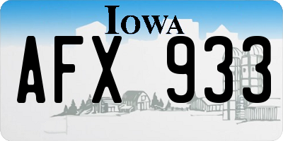 IA license plate AFX933