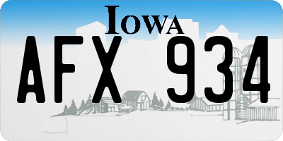 IA license plate AFX934