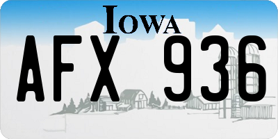 IA license plate AFX936