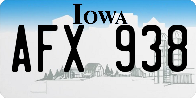 IA license plate AFX938