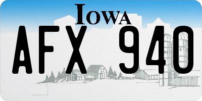 IA license plate AFX940