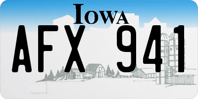 IA license plate AFX941