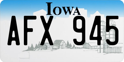 IA license plate AFX945