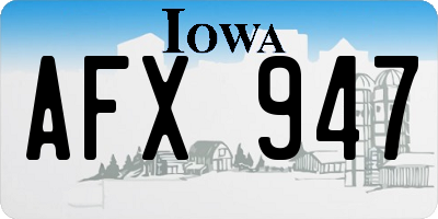 IA license plate AFX947
