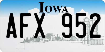 IA license plate AFX952