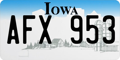 IA license plate AFX953