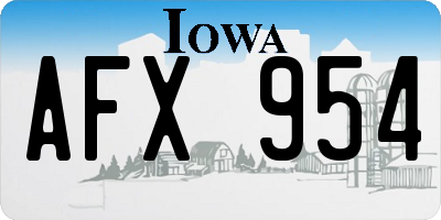 IA license plate AFX954