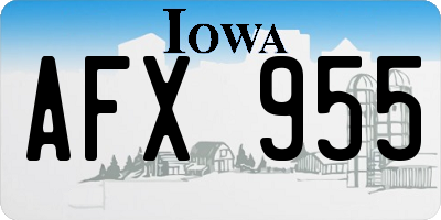 IA license plate AFX955