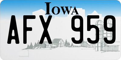 IA license plate AFX959