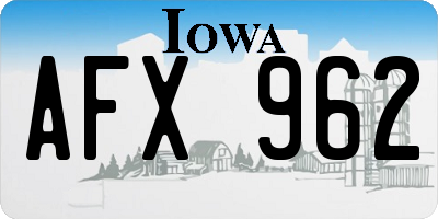 IA license plate AFX962