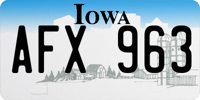 IA license plate AFX963