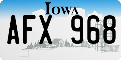 IA license plate AFX968