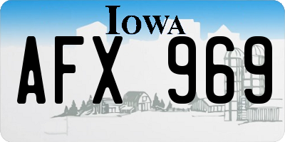IA license plate AFX969
