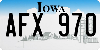 IA license plate AFX970