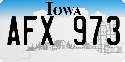 IA license plate AFX973