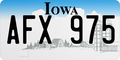 IA license plate AFX975