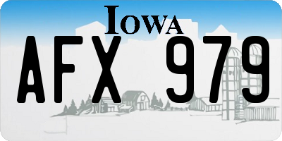 IA license plate AFX979