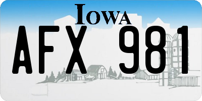IA license plate AFX981