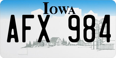 IA license plate AFX984