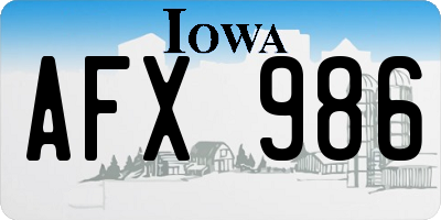 IA license plate AFX986