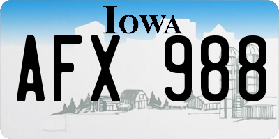 IA license plate AFX988