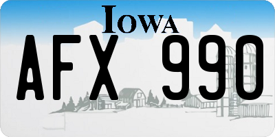 IA license plate AFX990