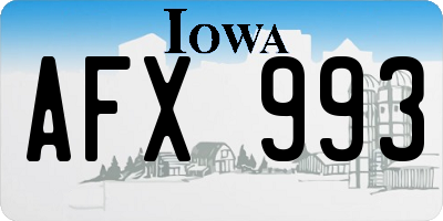 IA license plate AFX993