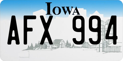 IA license plate AFX994