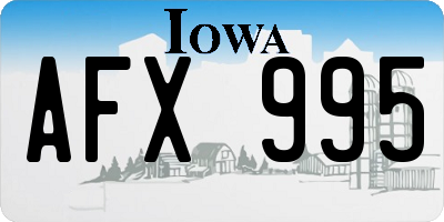 IA license plate AFX995