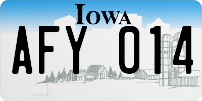 IA license plate AFY014