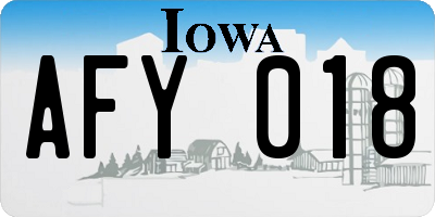 IA license plate AFY018