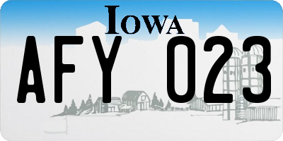 IA license plate AFY023
