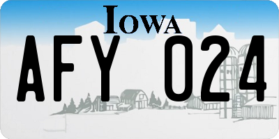 IA license plate AFY024