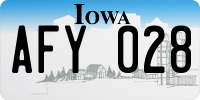 IA license plate AFY028