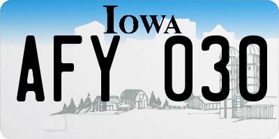 IA license plate AFY030