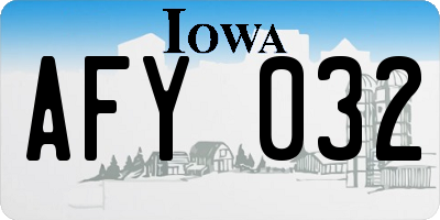 IA license plate AFY032