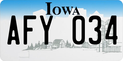 IA license plate AFY034